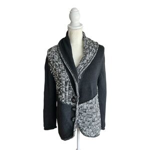 PURE Handknit Chunky Knit Crochet Cardigan Sweater